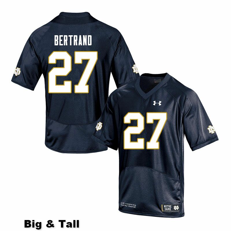 Men's NCAA Notre Dame Fighting Irish #27 JD Bertrand Stitched College Under Armour Authentic Navy Big & Tall Football Jersey DE10J34VW